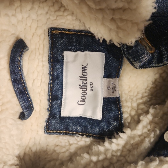 Goodfellow Sherpa Lined Denim Jacket, Size Small, Denim. - Picture 2 of 4